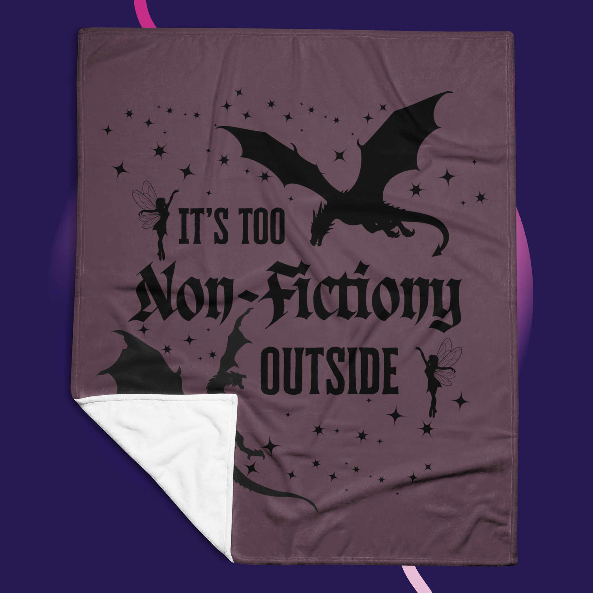 Dragon Bookish Throw Blanket | Dark Fantasy & Gothic Reader Blanket