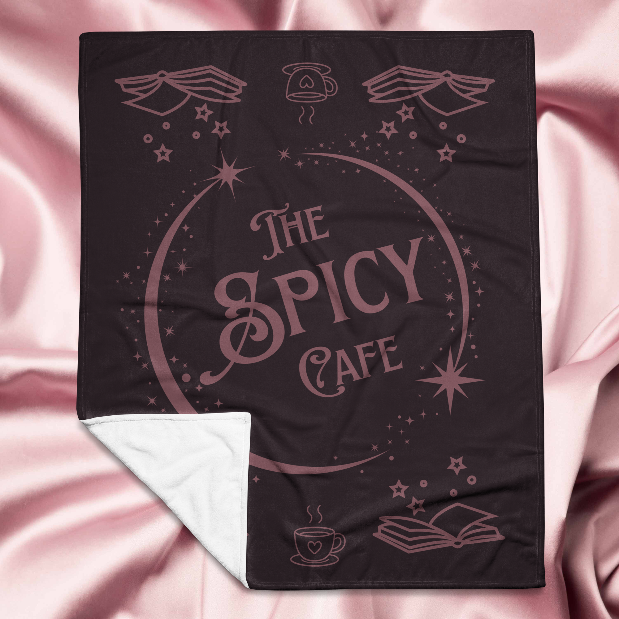The Spicy Cafe Logo Throw Blanket | Bookish Cozy Blanket | 50x60